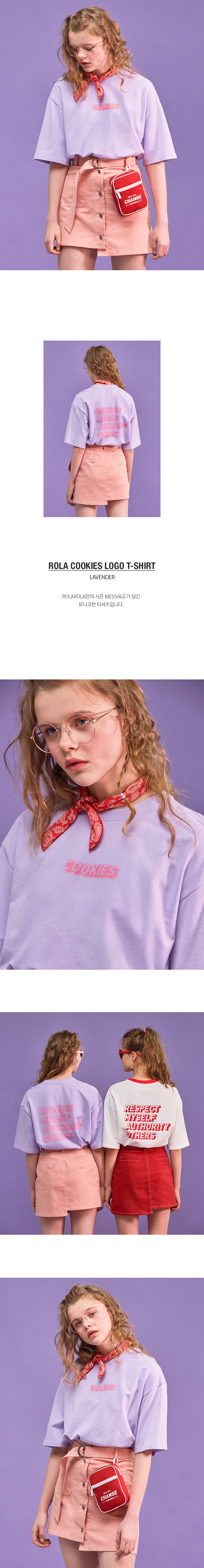 로라로라(ROLAROLA) (TS-18301)ROLA COOKIES LOGO T-SHIRT LAVENDER