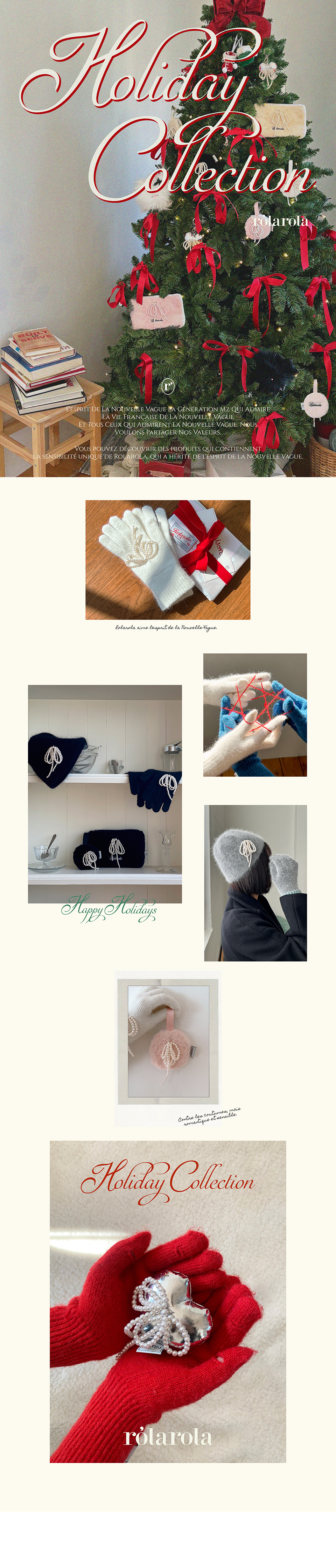 ♥ROLAROLA ♥ RIBBON ANGORA GLOVES 로라로라