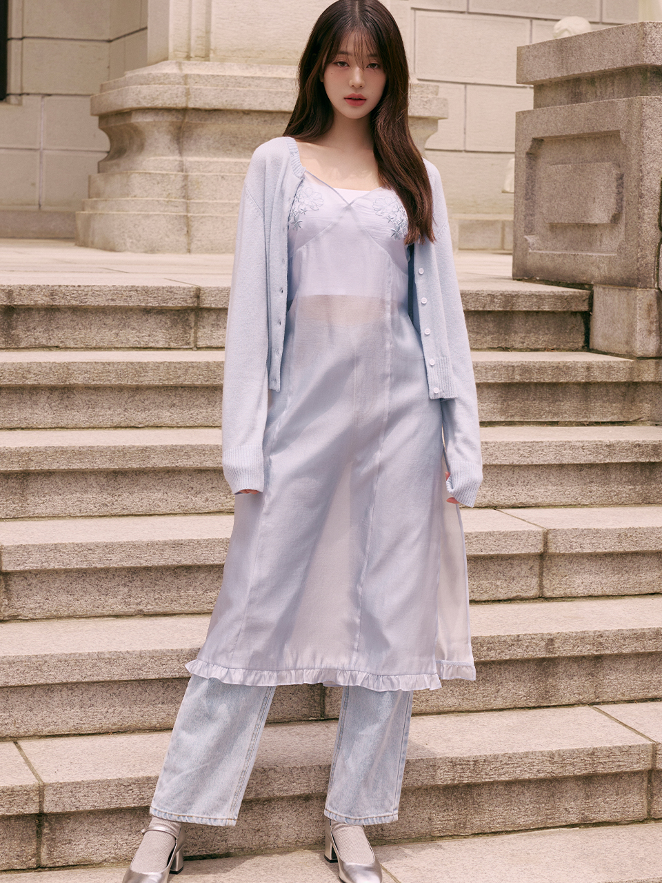 [rolarola]SHEER EMBROIDERY BUSTIER ワンピース★新作・24AW★ 로라로라