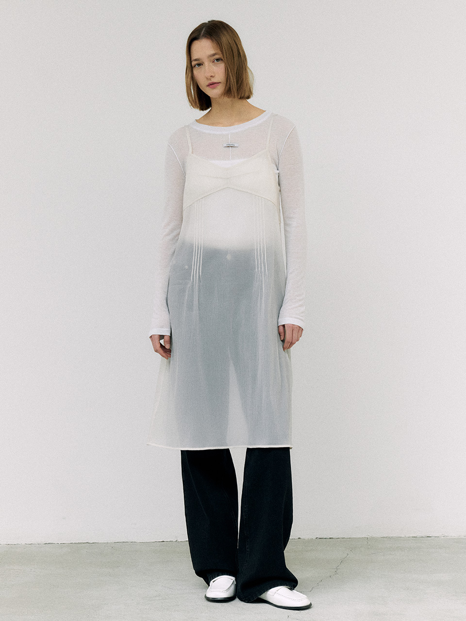 ★rolarola★ SHEER LAYERED ONEPIECE CREAM 로라로라