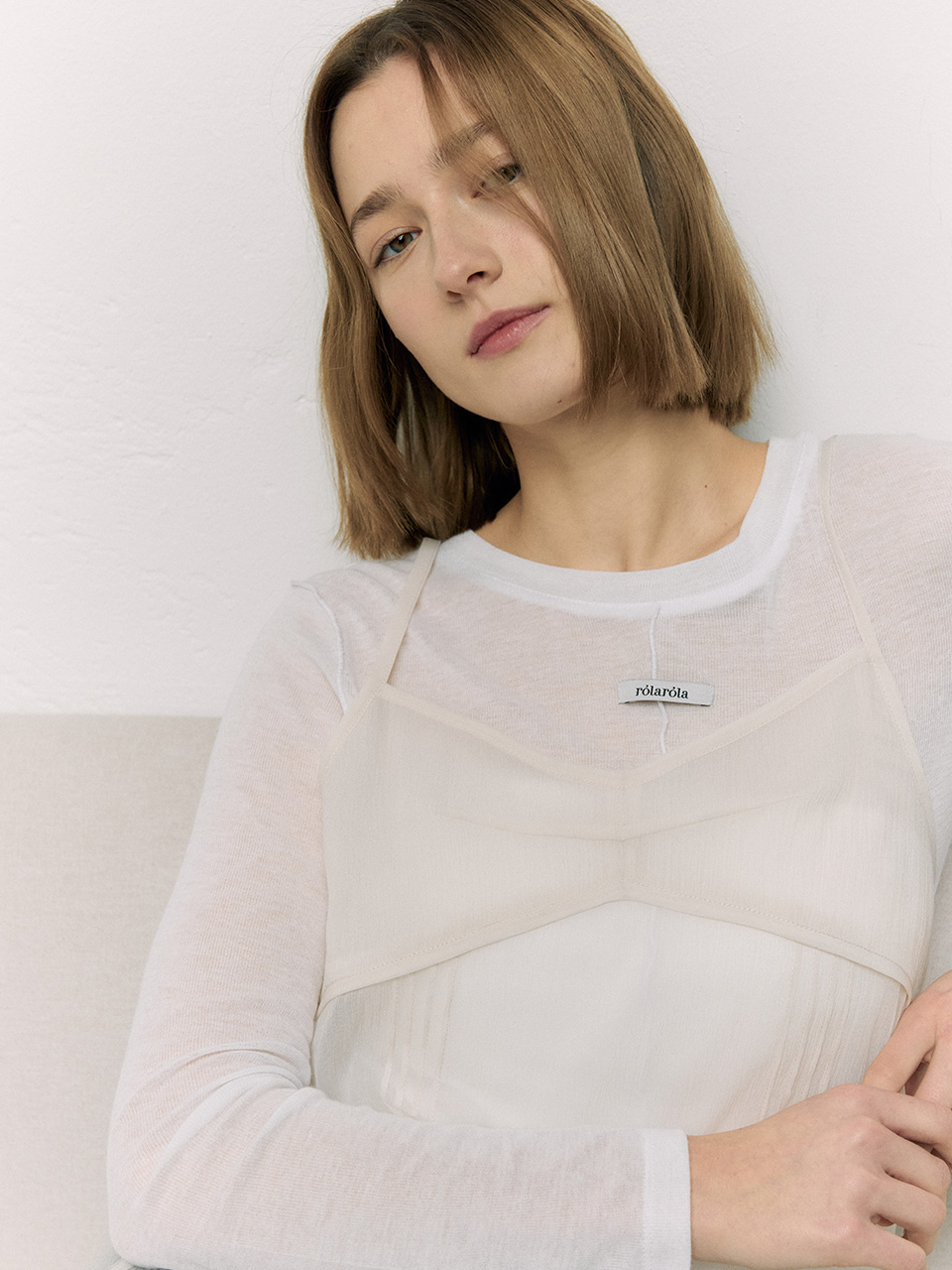 ★rolarola★ SHEER LAYERED ONEPIECE CREAM 로라로라