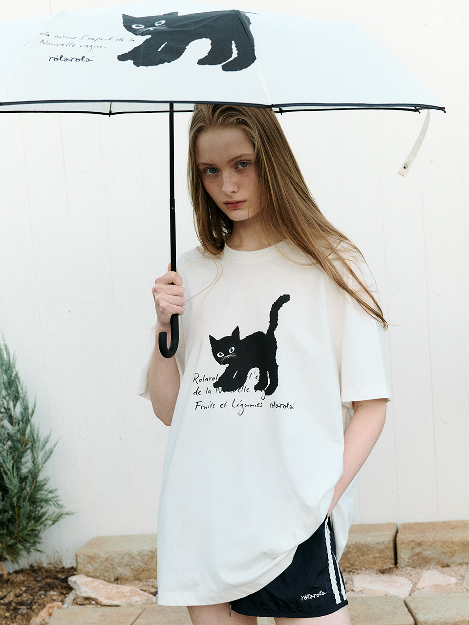 傘・レイングッズ ROLAROLA ROLA CAT FRIENDS UMBRELLA 5BMR0174 rolarola】韓国人気☆ RIBBON UMBRELLA (rolarola/傘・レイン