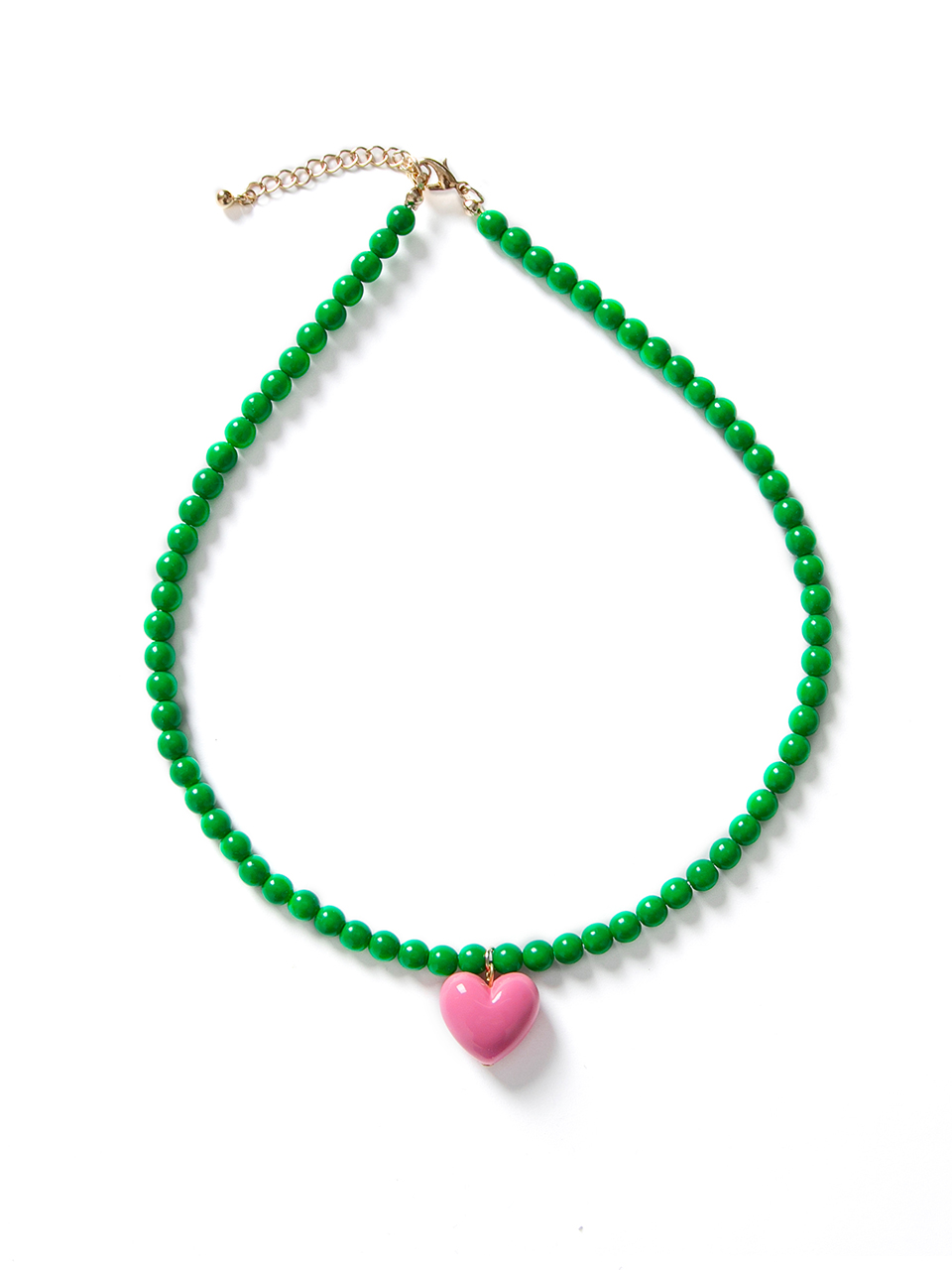 PEARL SMALL HEART NECKLACE GREEN