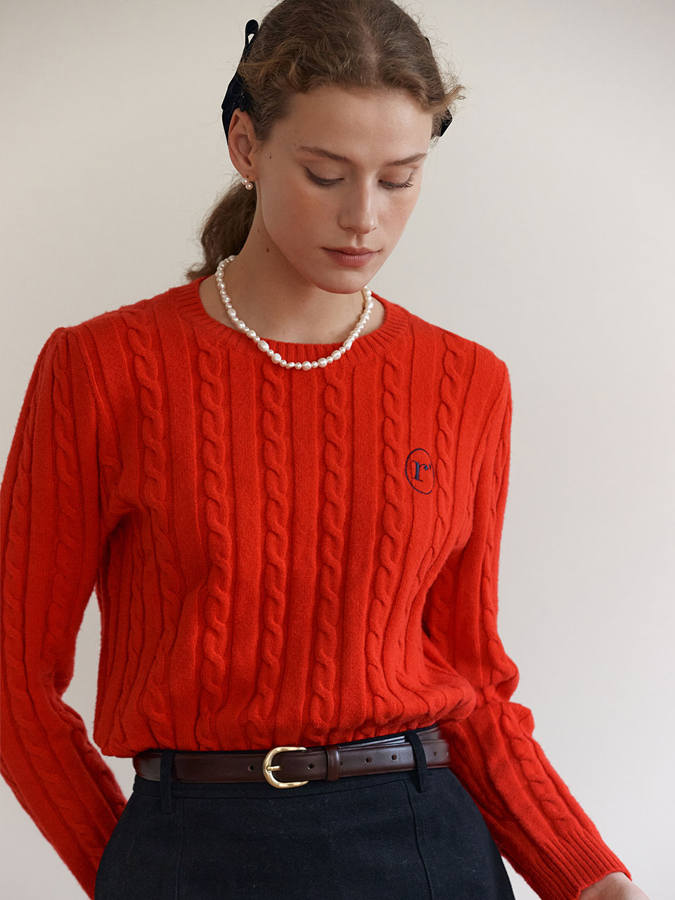 ROLA CABLE KNIT RED