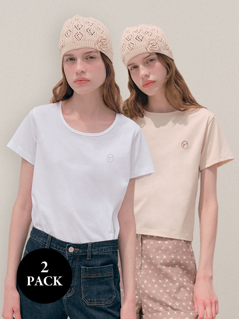 ROLAROLA★大人気★2PACK U NECK+ROUND NECK T-SHIRT SET_3種 로라로라