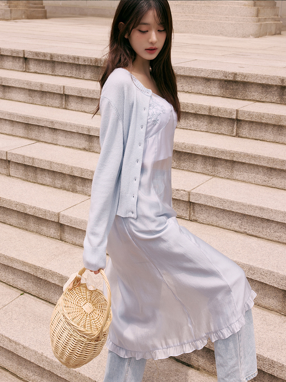 [rolarola]SHEER EMBROIDERY BUSTIER ワンピース★新作・24AW★ 로라로라