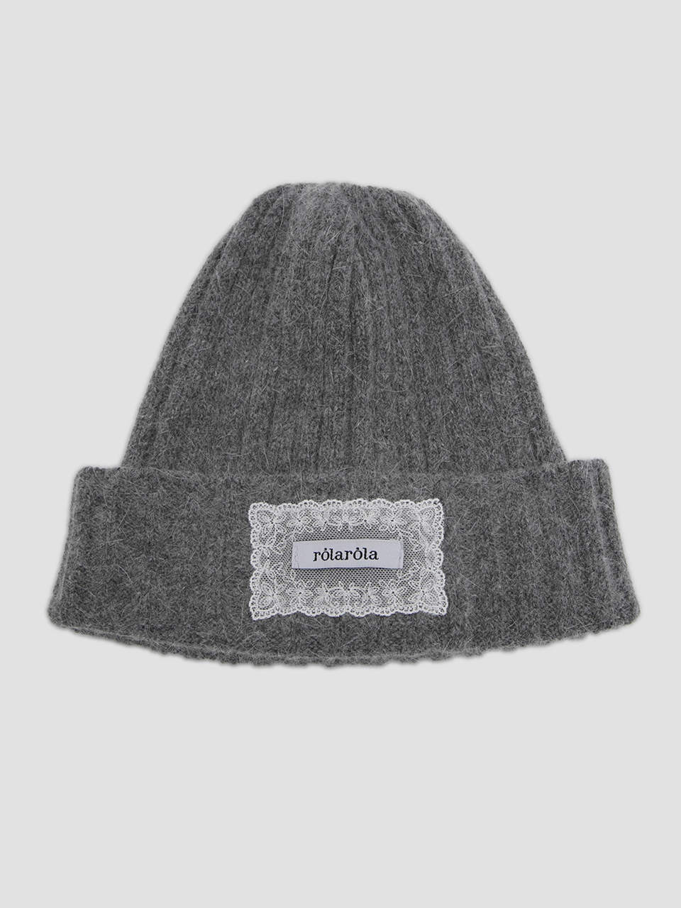 【rolarola】IVEウォニョン着用 RIBBON ANGORA BEANIE rolarola - Pearl-Ribbon Knit Beanie (Black) | YesStyle