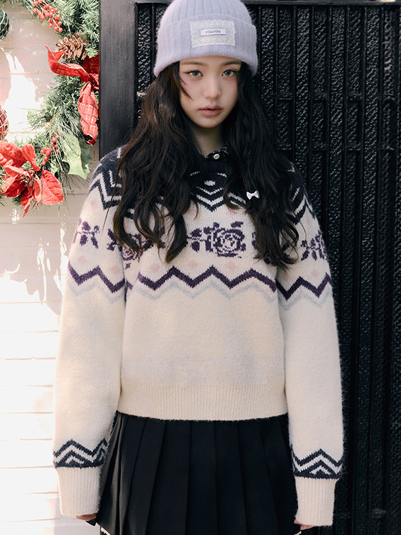 ROLAROLA ♥ 2WAY WOOL KNIT HOODED ZIP-UP /追跡付 로라로라