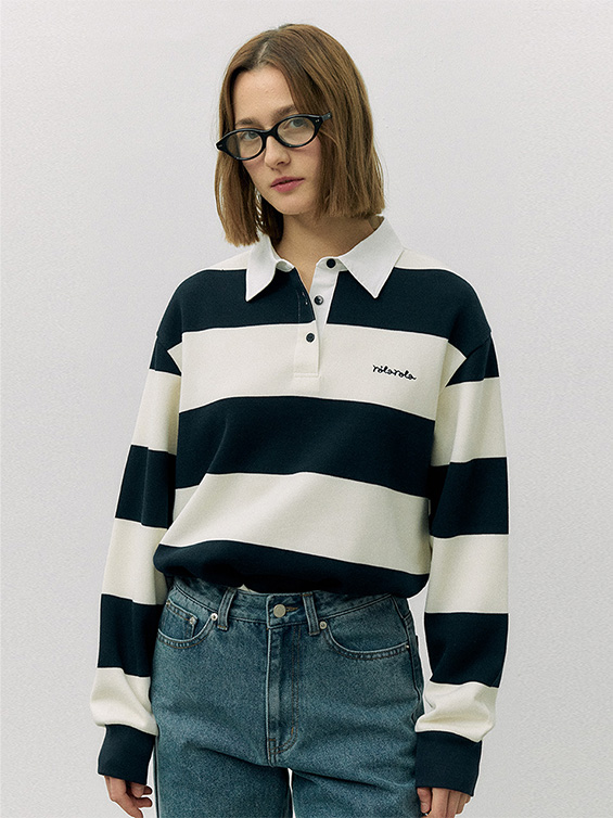 Tシャツ・カットソー ROLAROLA STRIPE LONG SLEEVE T-SHIRT 4BKS341 ROLAROLA STRIPE LONG SLEEVE T-SHIRT 4BKS341 (rolarola/T