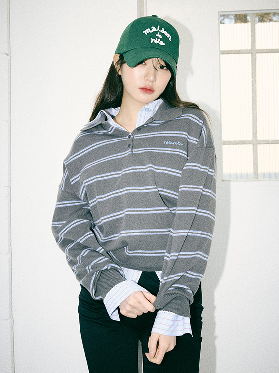 rolarola☆大人気☆PUNCHING COLLAR KNIT_2色 로라로라