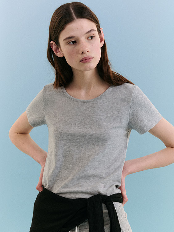 【ROLAROLA】NUBASIC TENCEL HALF T-SHIRT SET GRAY NUBASIC TENCEL HALF T-SHIRT SET GRAY - ROLAROLA | 60