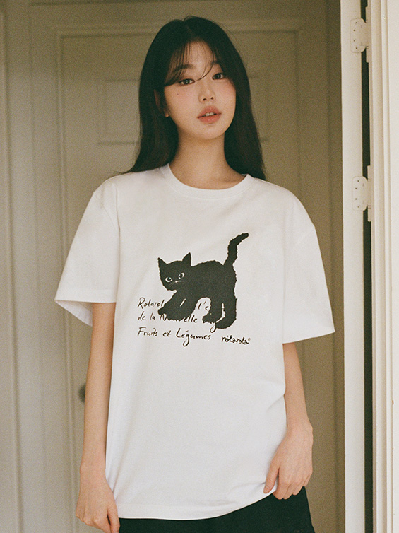 25SS新作猫Tシャツ【ROLAROLA】MAISON ROLA CAT FRIENDS T-SHIRT 로라로라